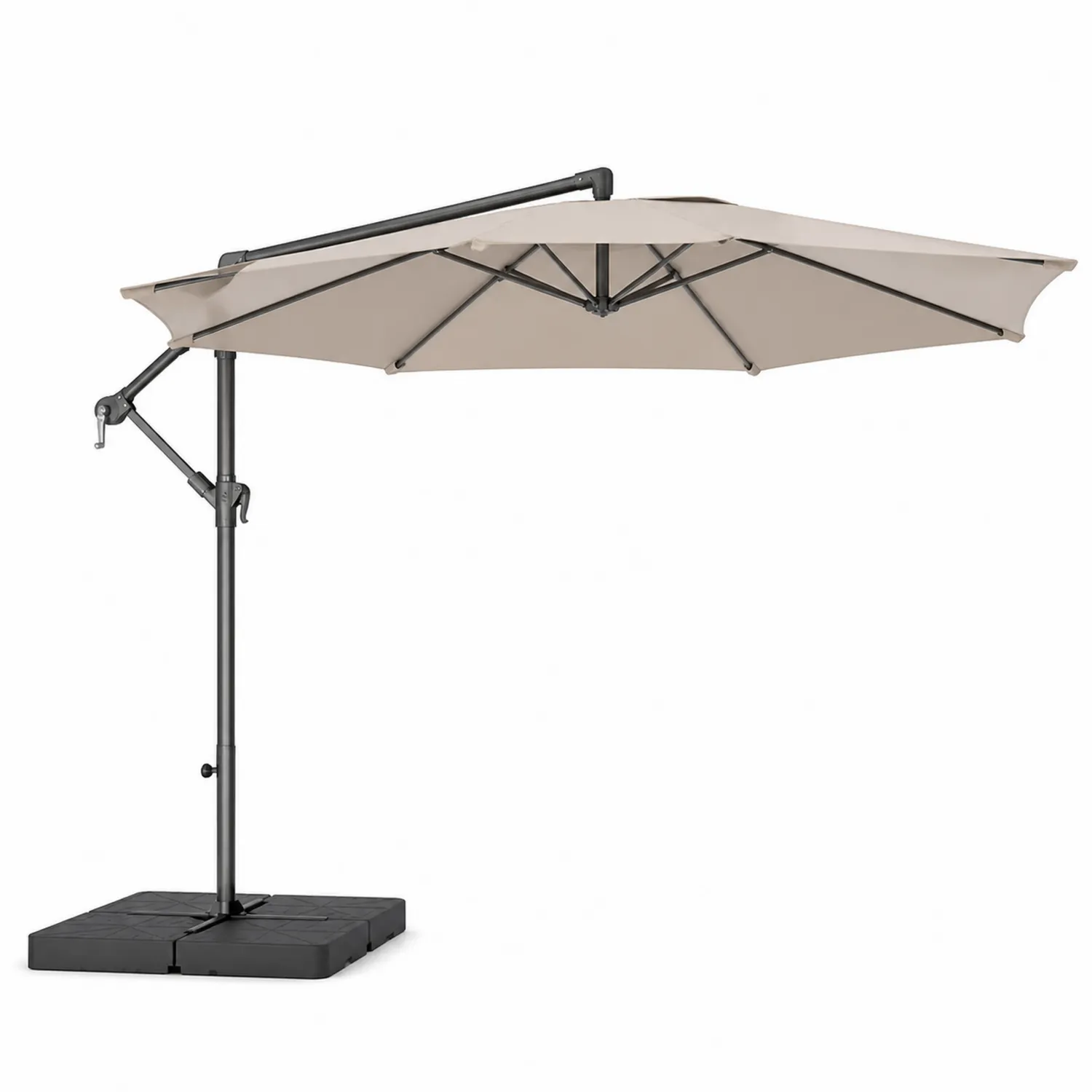 Ampelschirm 300x300 cm Aluminium Polyester Beige-Lumriven