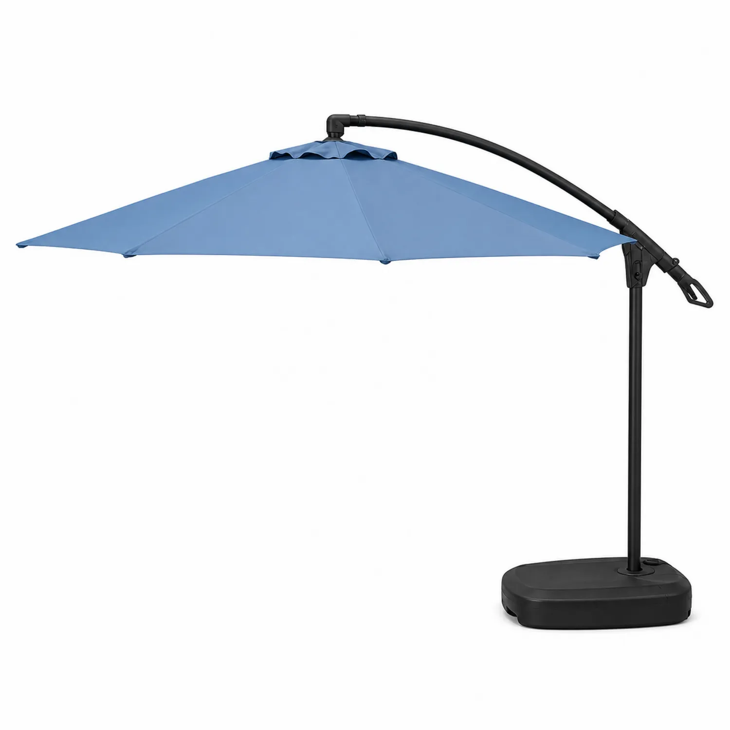 Freischwebender Sonnenschirm Rund 300 cm Blau Stahl Polyester-Lumriven