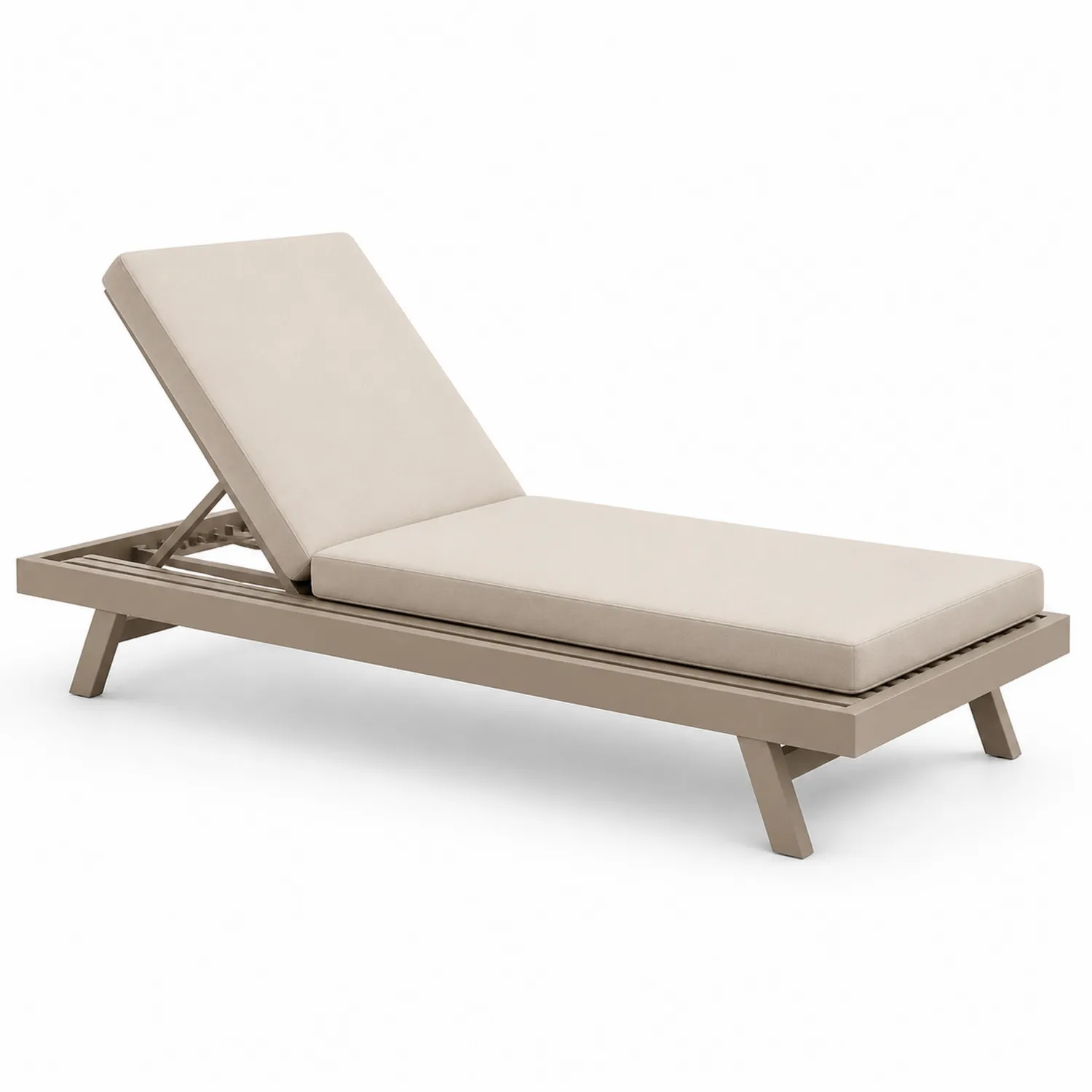 Verstellbare Sonnenliege Aluminium mit Beige Polyesterpolster-Lumriven