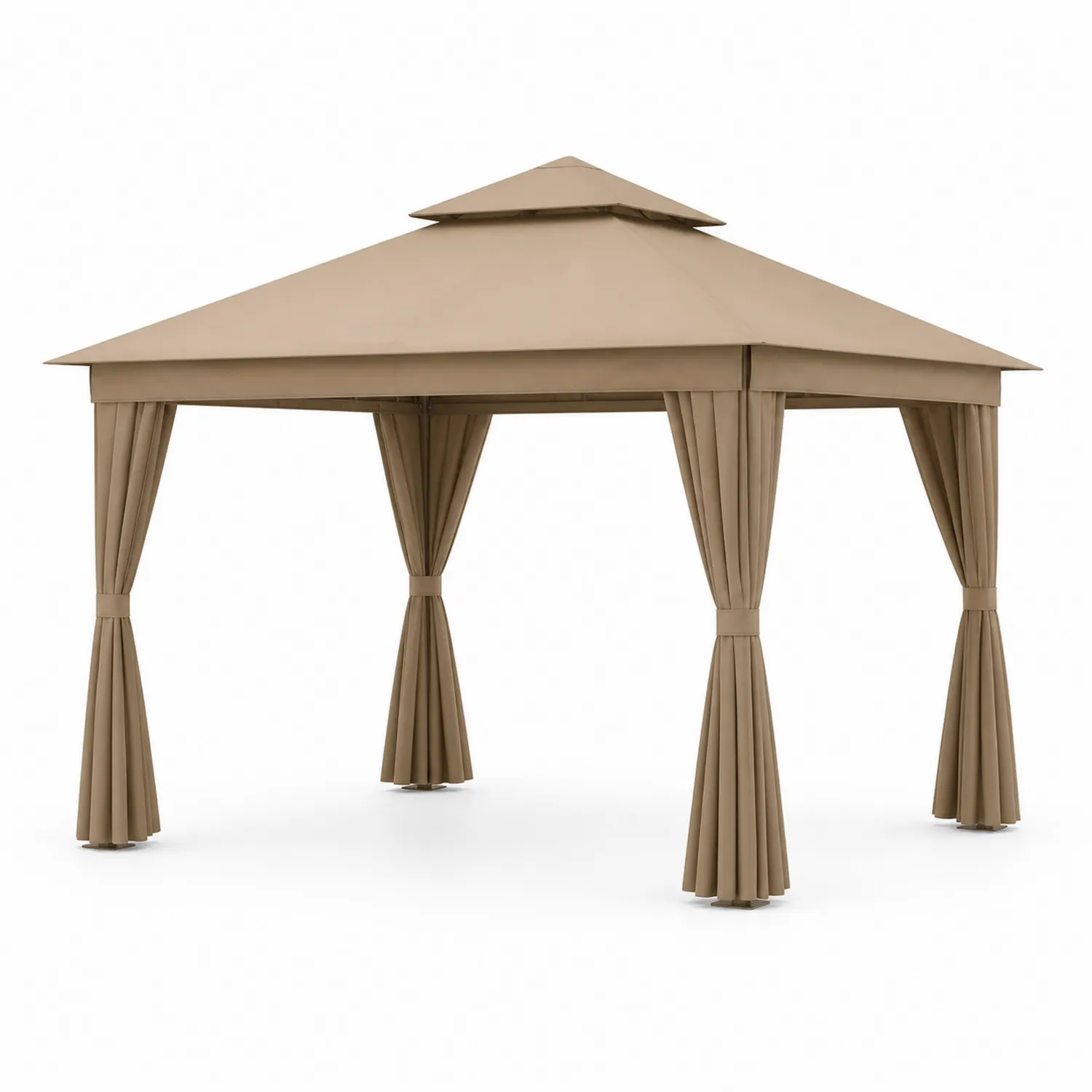 Rechteckiger Gartenpavillon 300x400 cm Beige Polyester Stahl-Lumriven