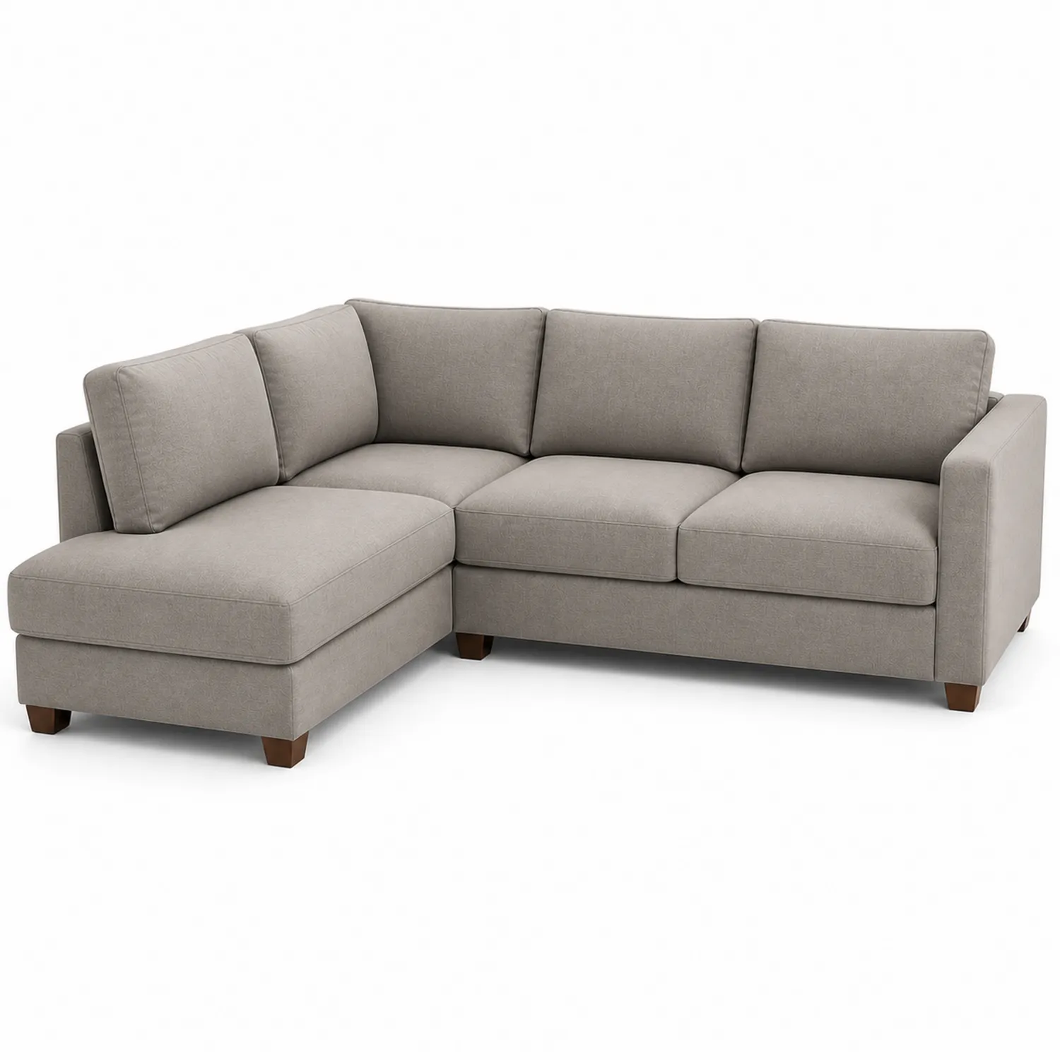 Ecksofa mit Ottomane L-förmig Grau Stoff 230x90x80 cm-Lumriven