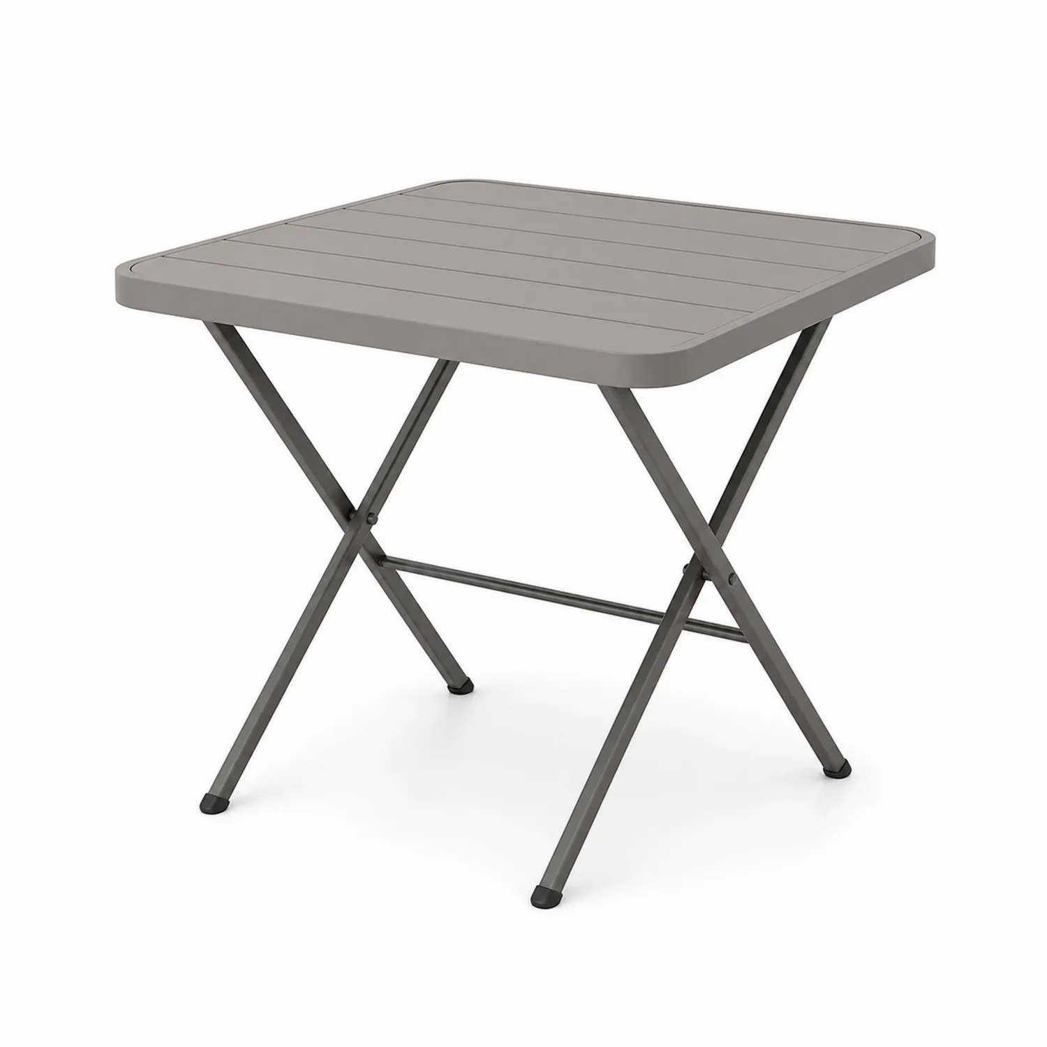 Gartentisch Klappbar Quadrat 70x70 cm Aluminium Grau-Lumriven