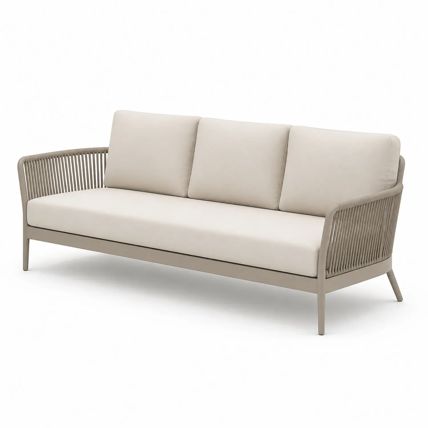 Beiges Dreisitzer Sofa mit Aluminiumrahmen-Lumriven