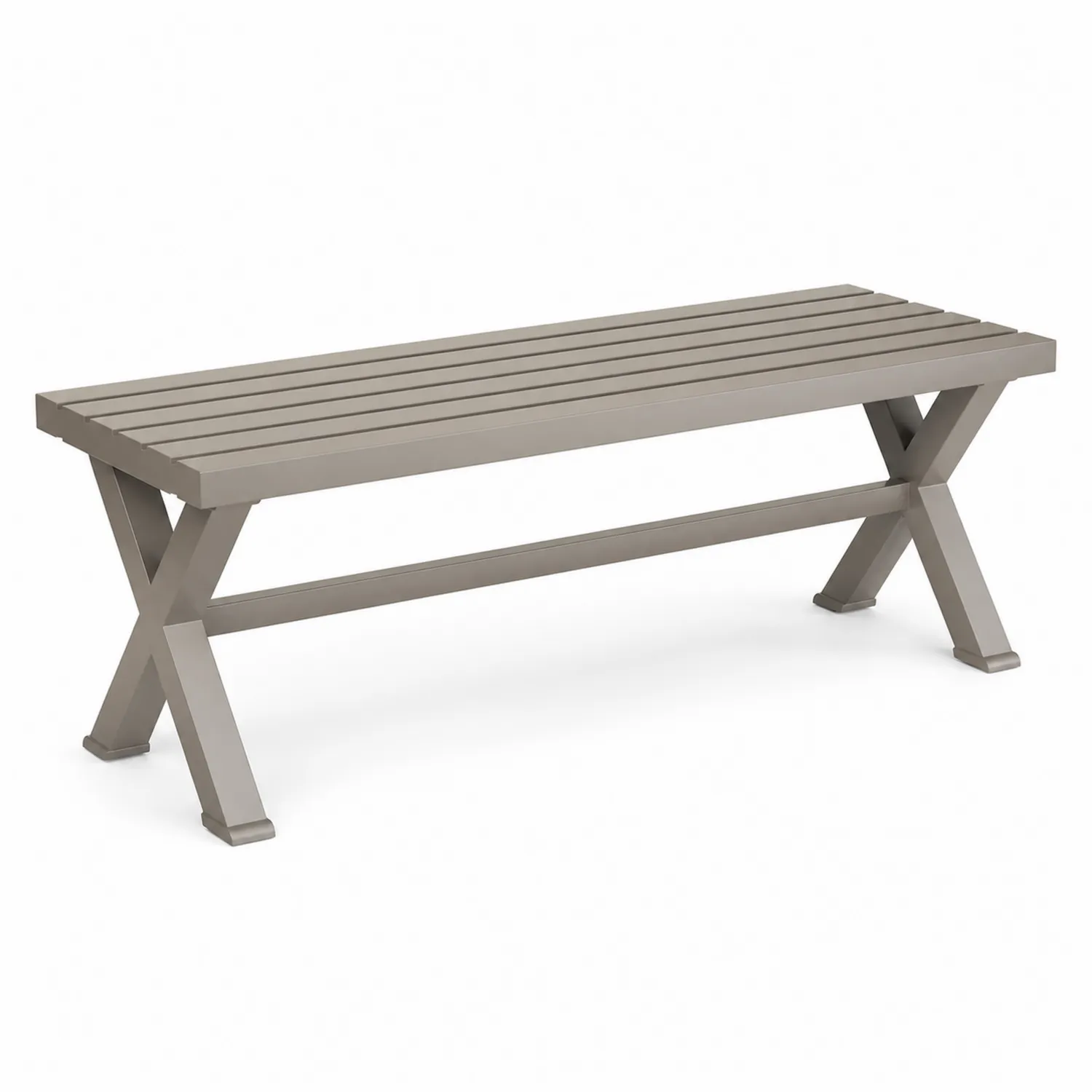 Gartenbank Metall rechteckig 140cm x 45cm x 45cm Grau-Lumriven