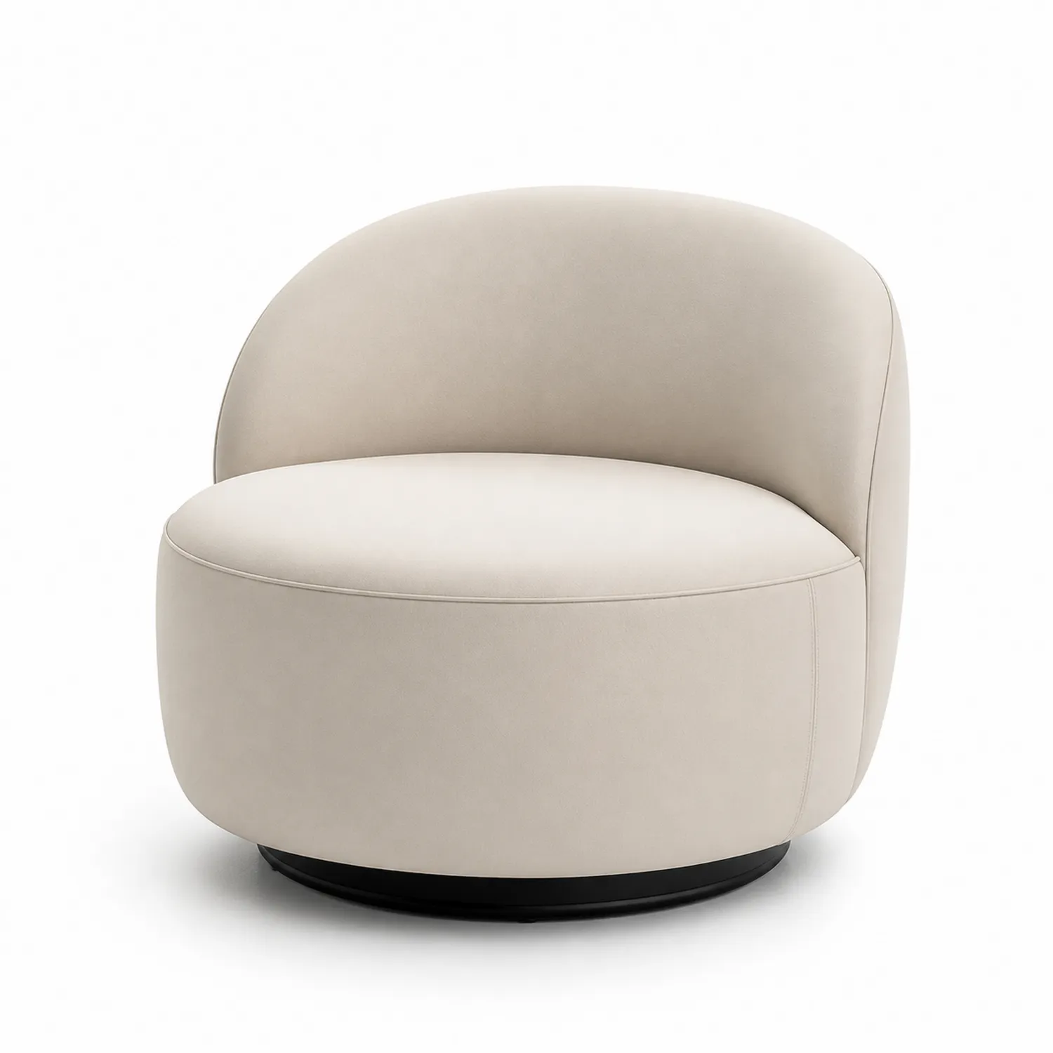 Runder Sessel Beige Kunstleder 75x80x70 cm-Lumriven