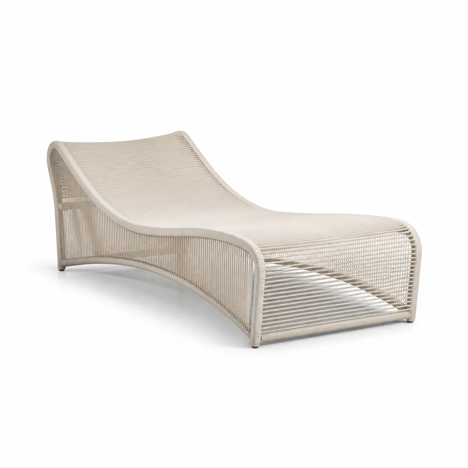 Liegestuhl Polyethylengeflecht Beige-Lumriven