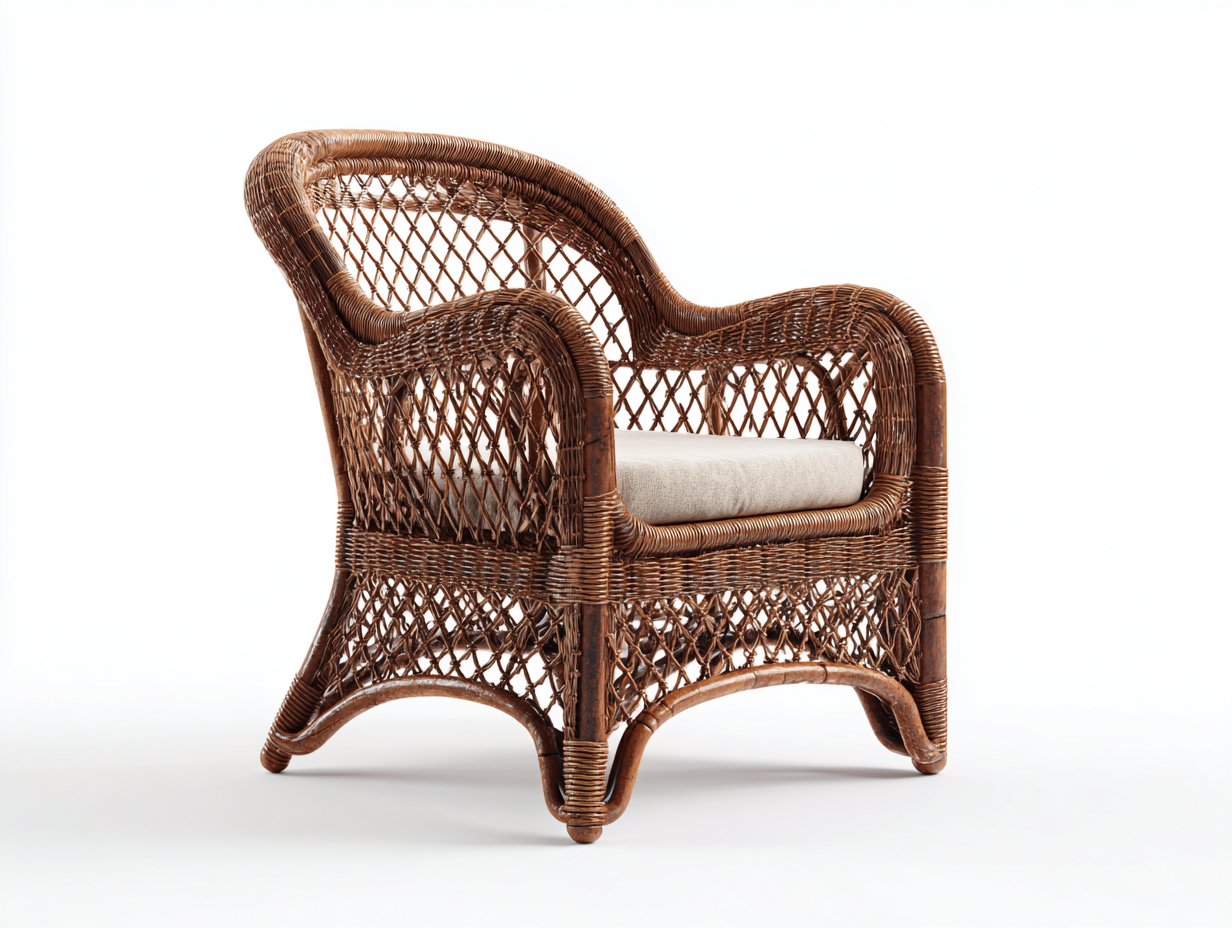 Sillones de ratán ratán natural 78x82x88 cm marrón beige estilo clásico artesanal exterior