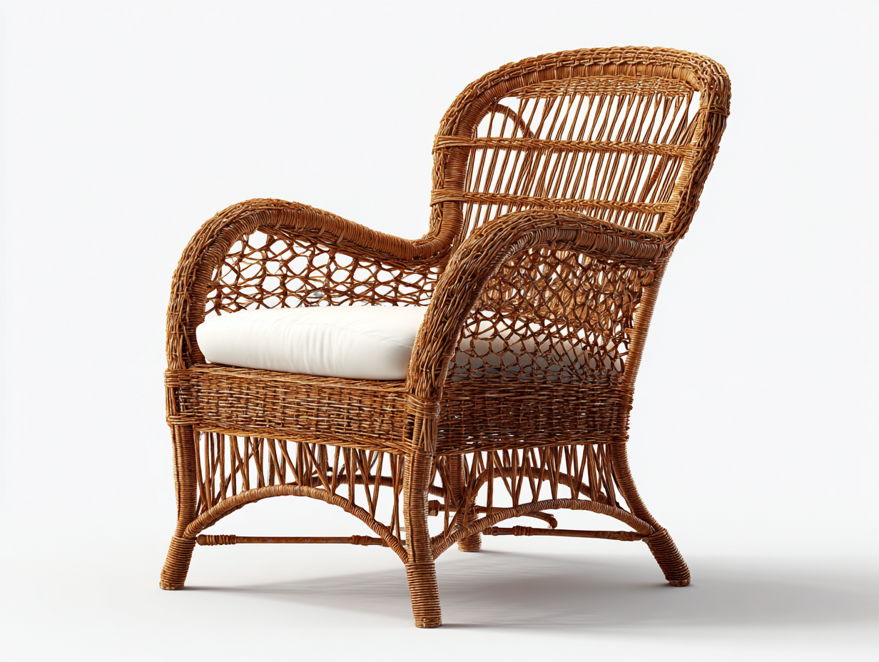 Sillones de ratán ratán natural 75x80x90 cm marrón blanco estilo clásico exterior