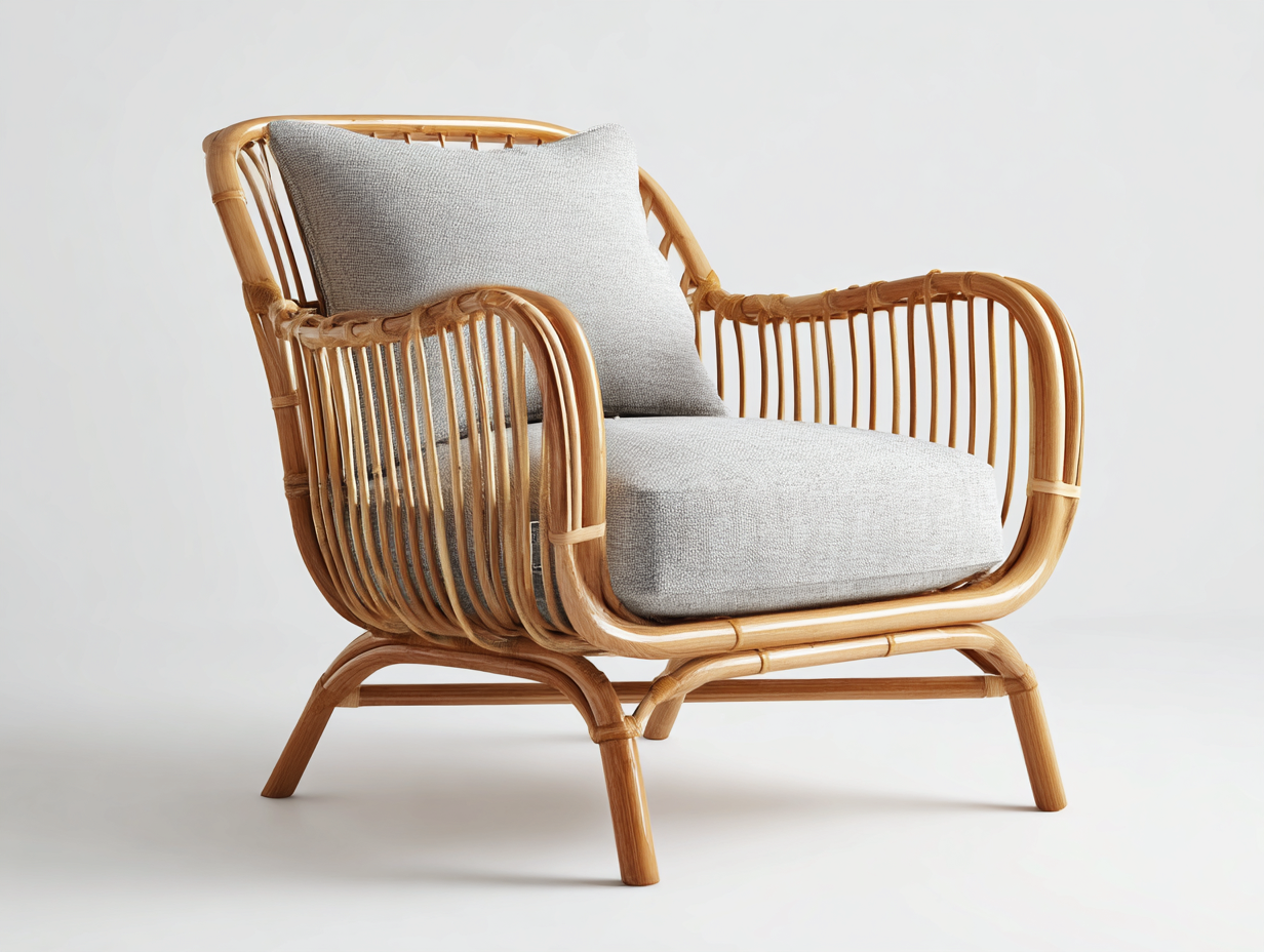 Sillones de ratán ratán natural 80x85x88 cm marrón gris estilo moderno cómodo exterior