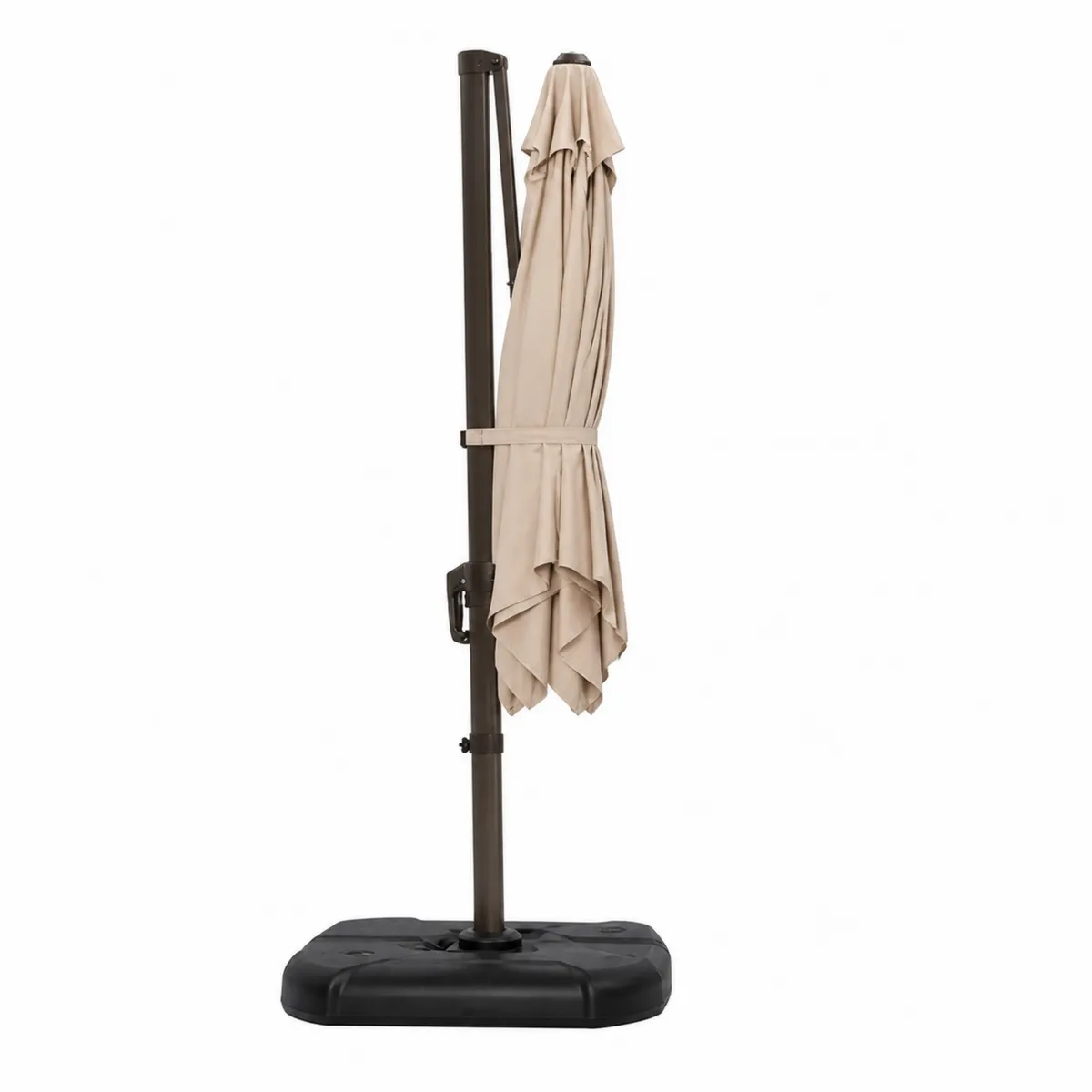 Gartensonnenschirm mit Seitenarm Beige Polyester Ø 3m