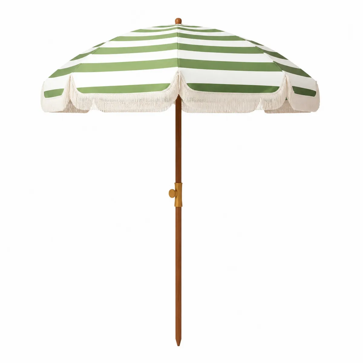 Runder Terrassenschirm mit Streifenmuster 200cm Grün/Weiß Aluminium/Polyester