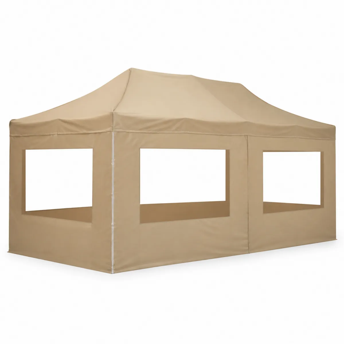 Rechteckiges Gartenzelt 4x3m Stahl Polyester Beige