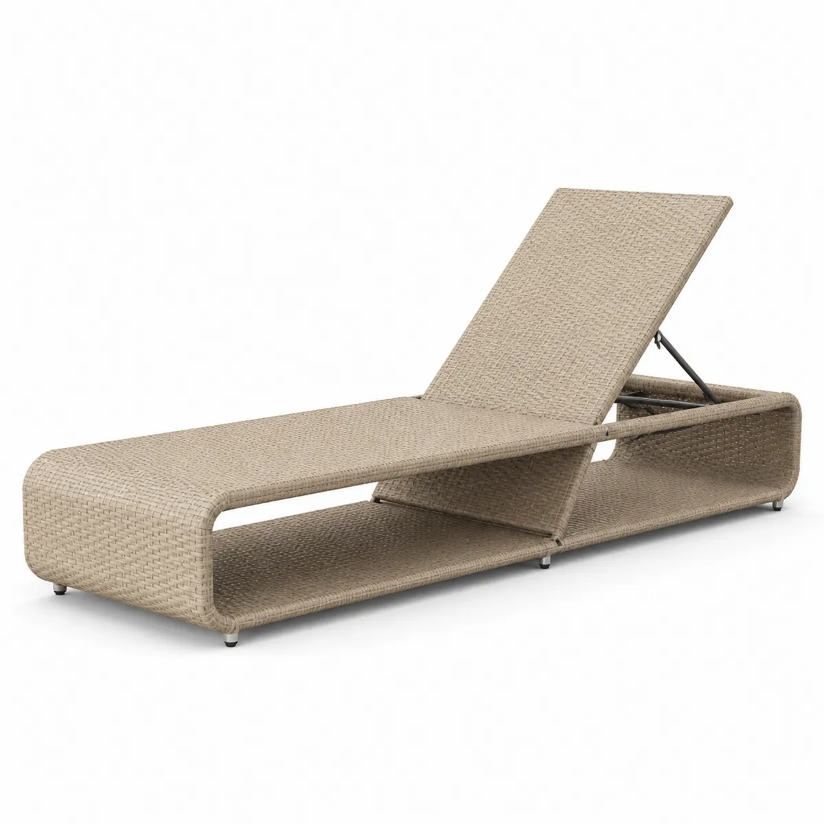 Gartenliege Aluminium Polyrattan Verstellbar Beige
