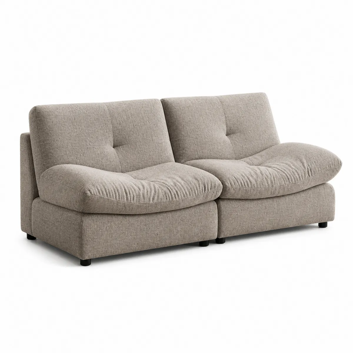 2-Sitzer Modulsofa Stoff Beige