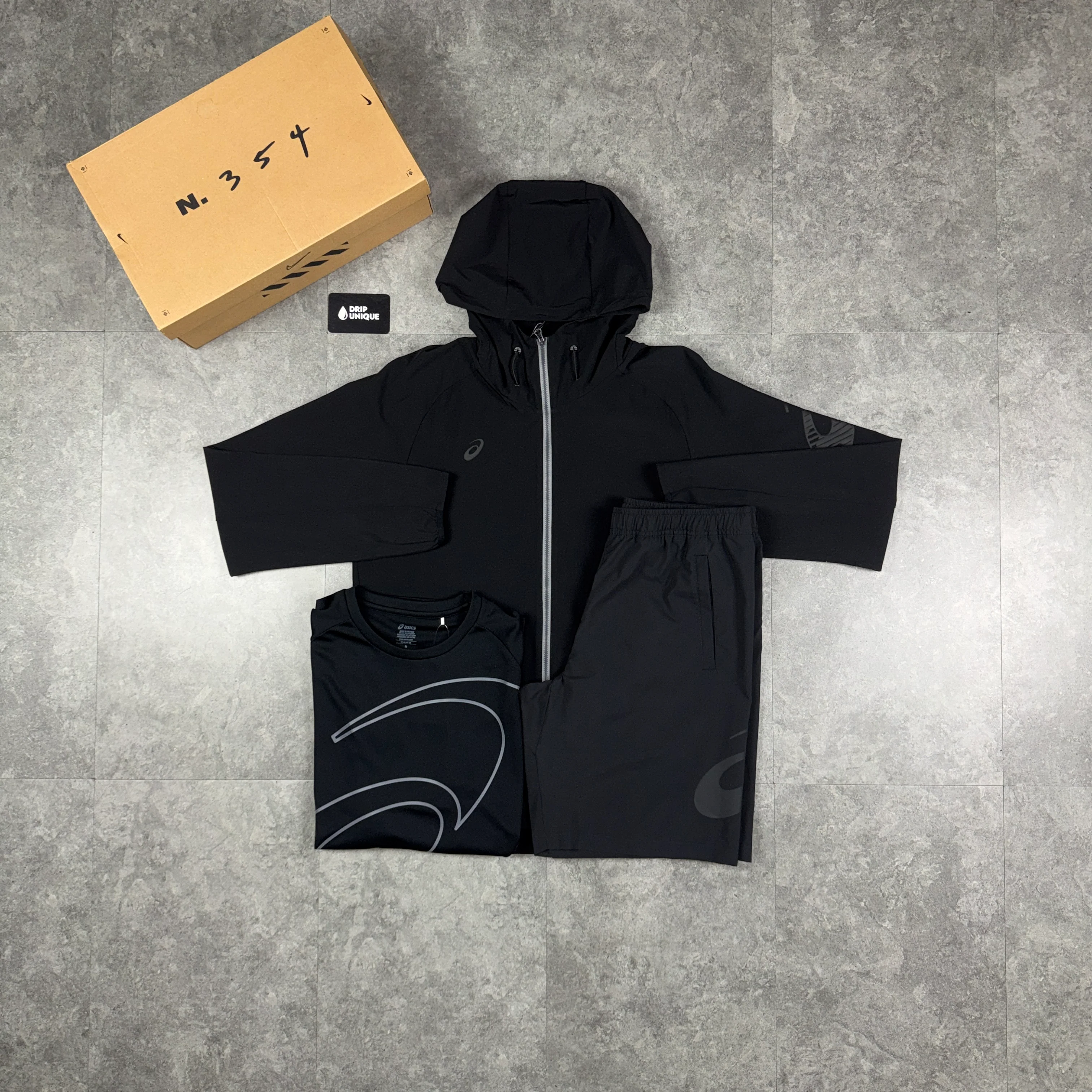 Asics Waterproof Windrunner Black Bundle