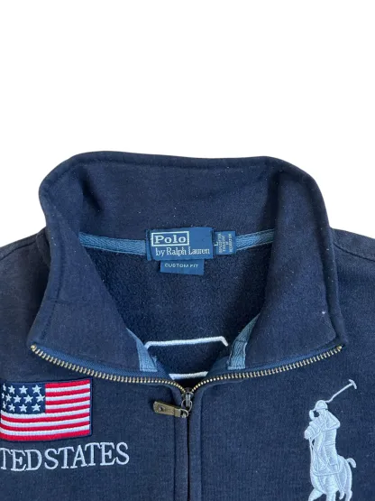 Polo Ralph Lauren Big Pony "UNITED STATES" Flag Zipper Sweater