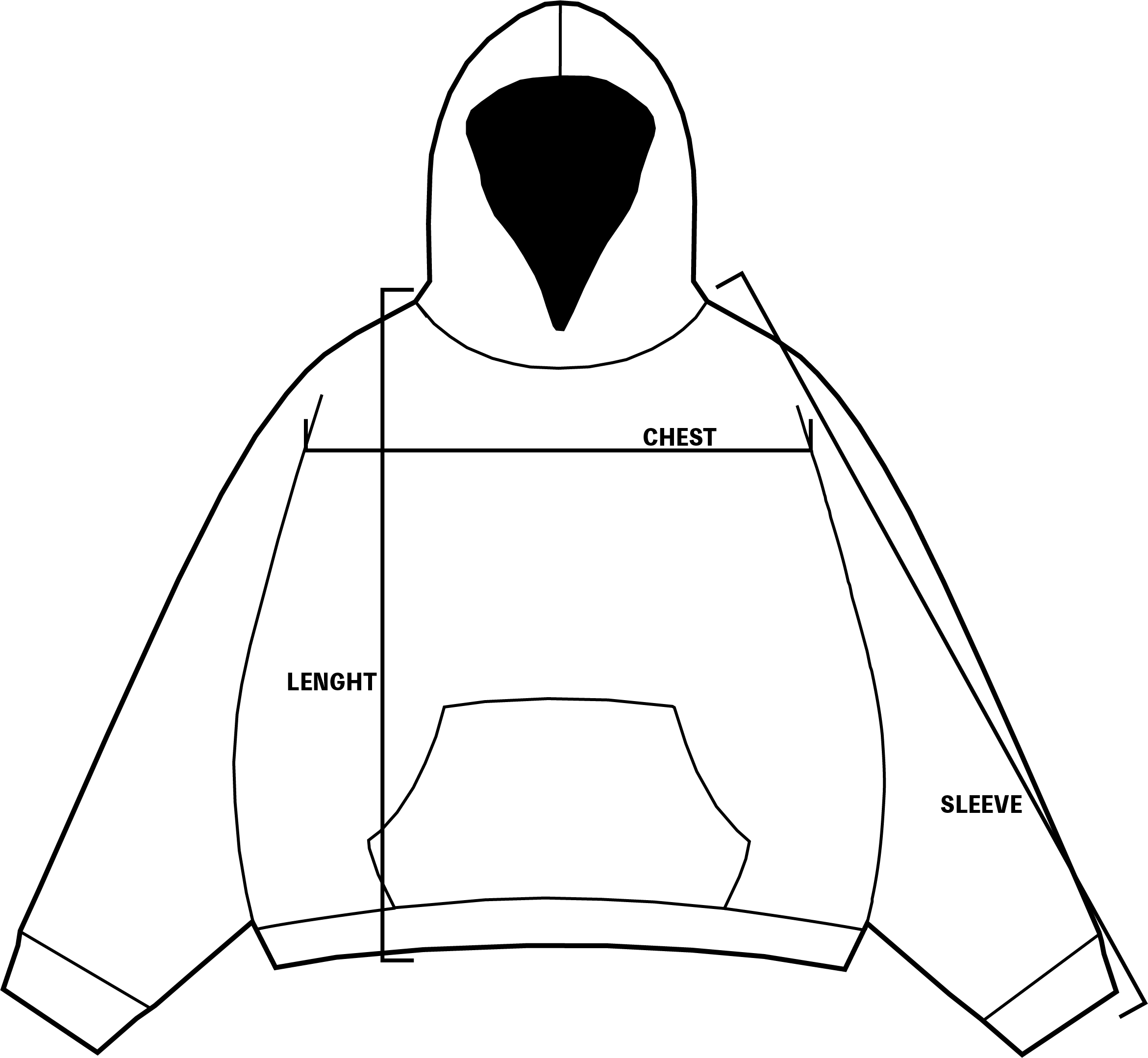 Hoodie size chart