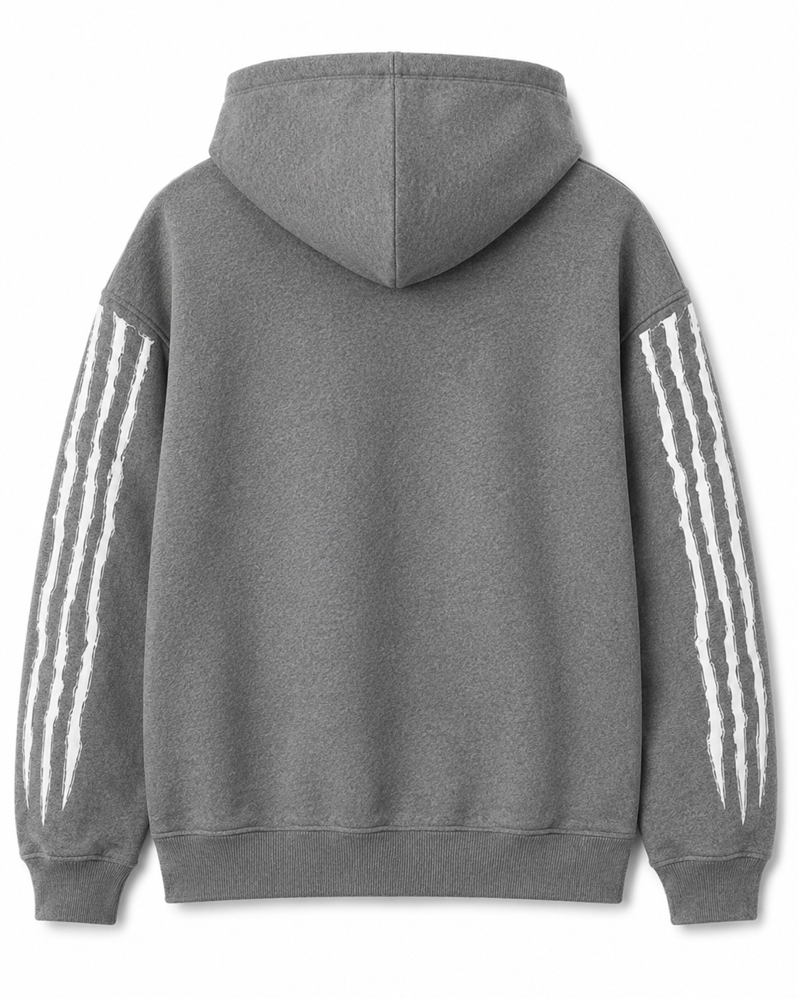 Monster" Grey Zip-Up Hoodie