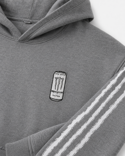 Monster" Grey Zip-Up Hoodie
