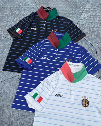 Italy Stripe Football Polo