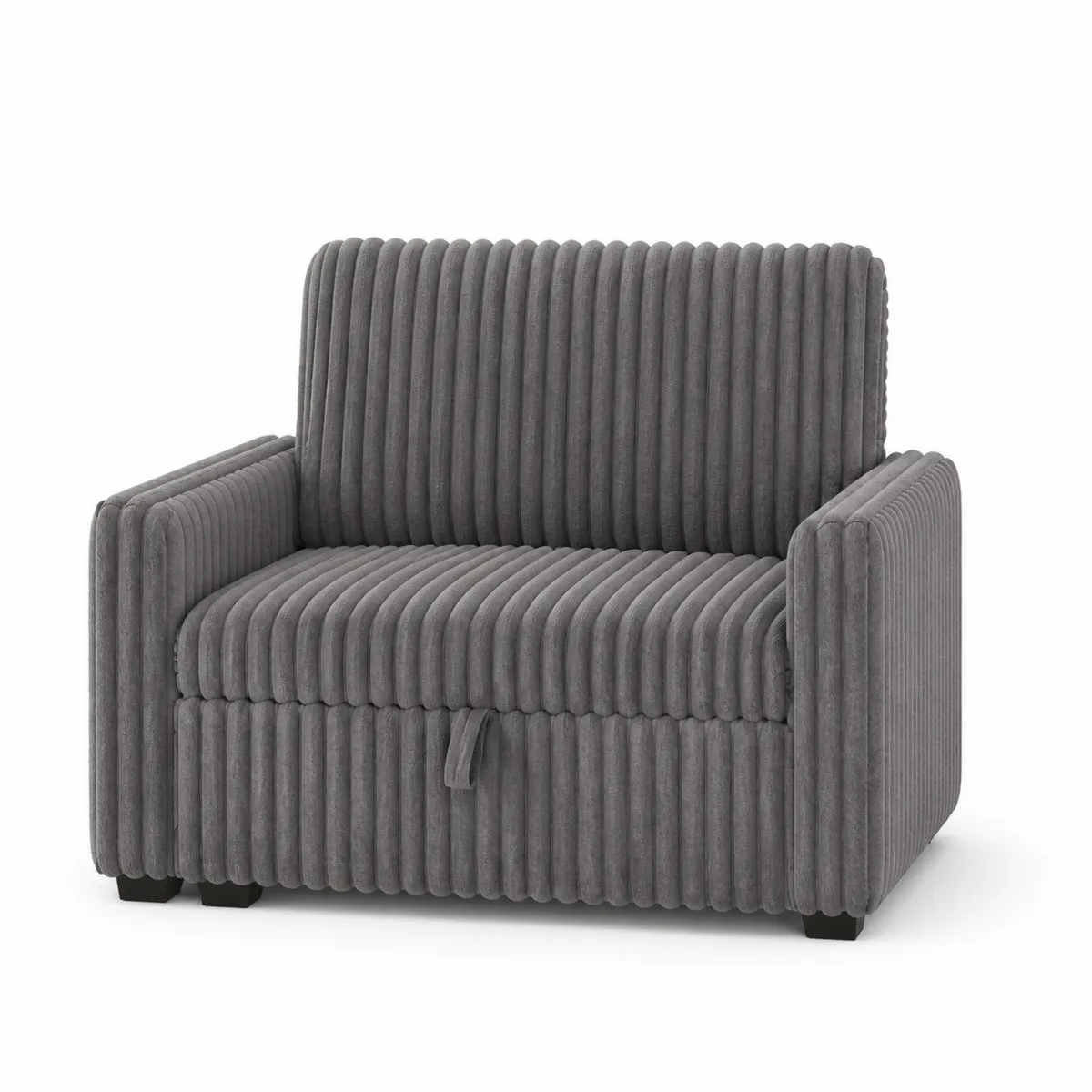 Canapé en velours côtelé gris, 120x90x78 cm