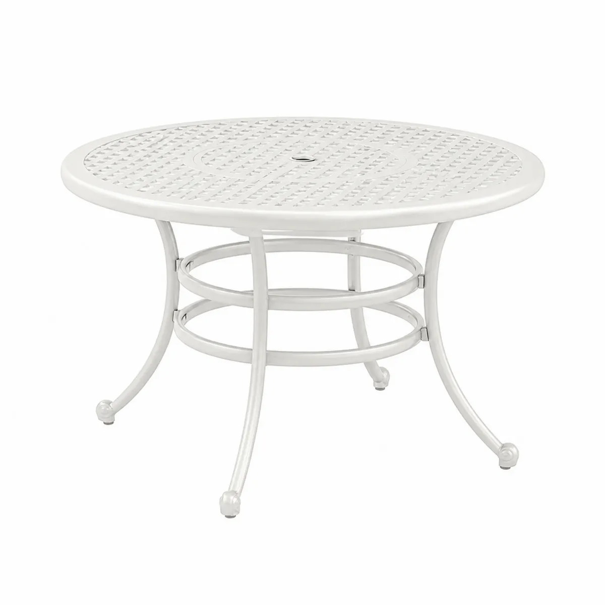 Table ronde de jardin en métal blanc Ø120 cm