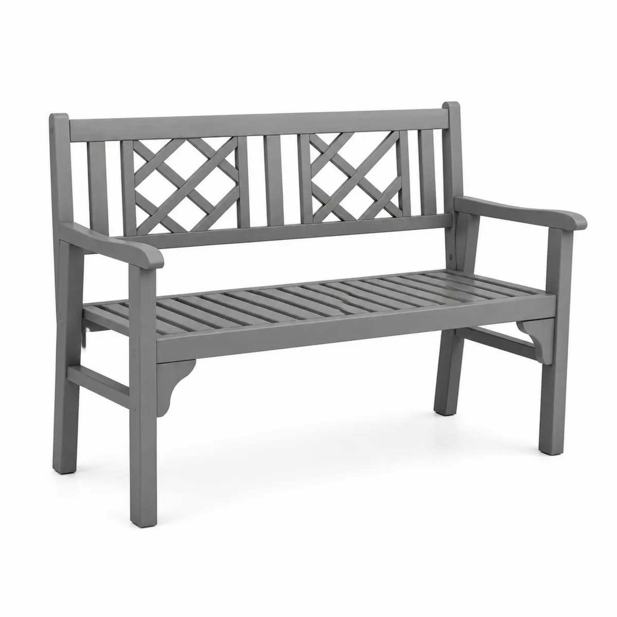 Banc de jardin en bois gris 124x60x85 cm