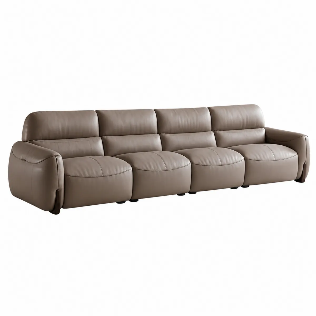 Canapé modulaire 4 places en cuir Marron