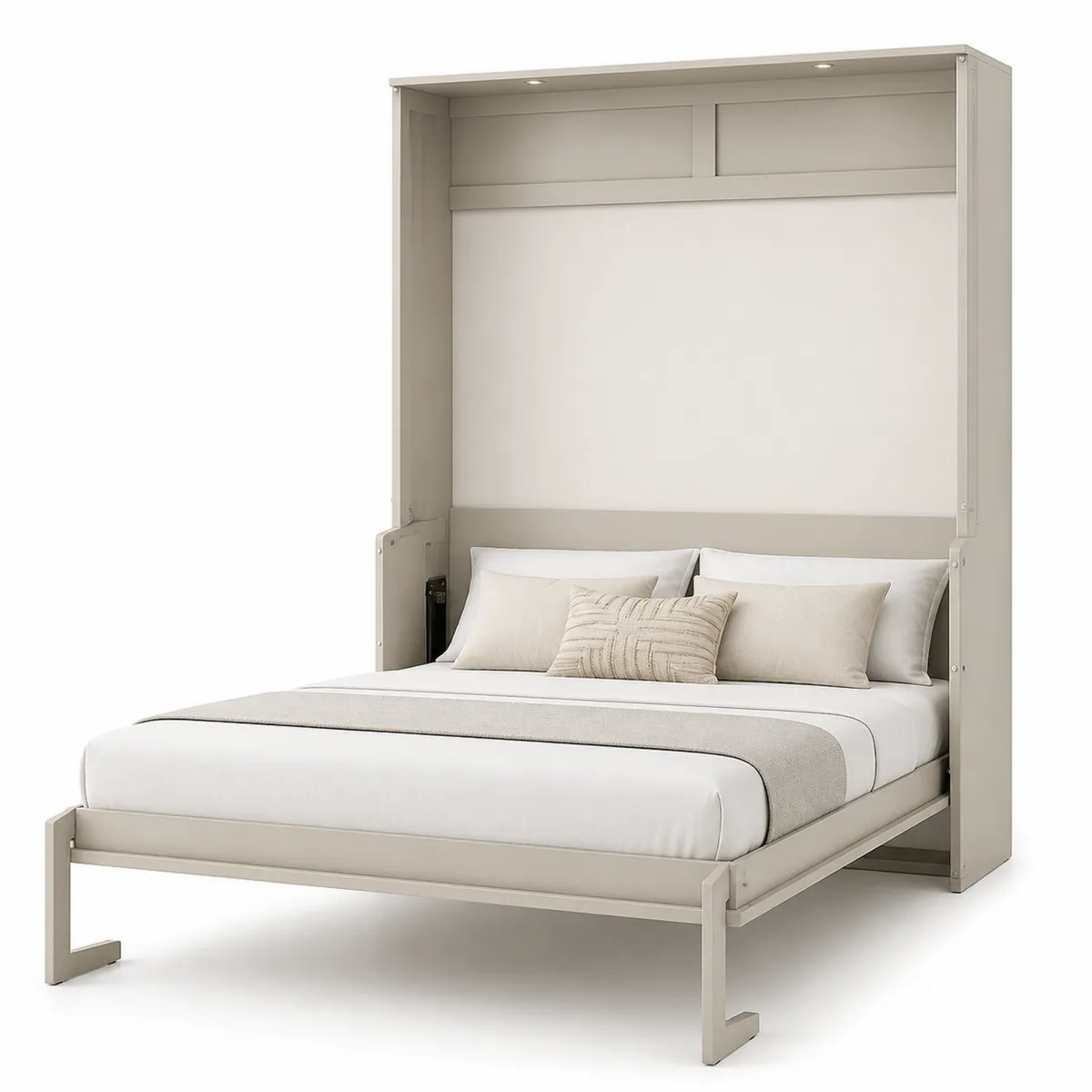 Lit escamotable en bois Beige 200x160 cm