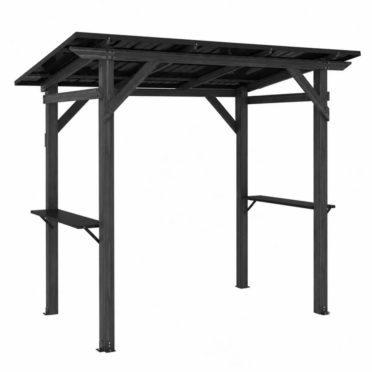 Abri de barbecue en métal noir 244x152x260 cm