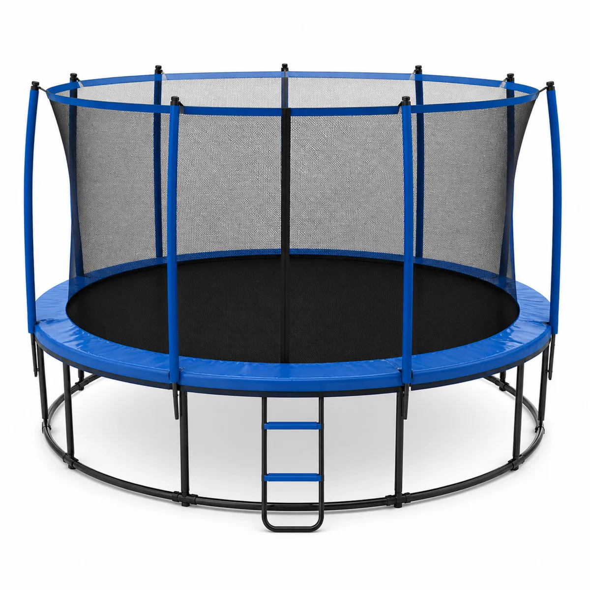 Trampoline ronde extérieure en acier et PVC avec filet de sécurité