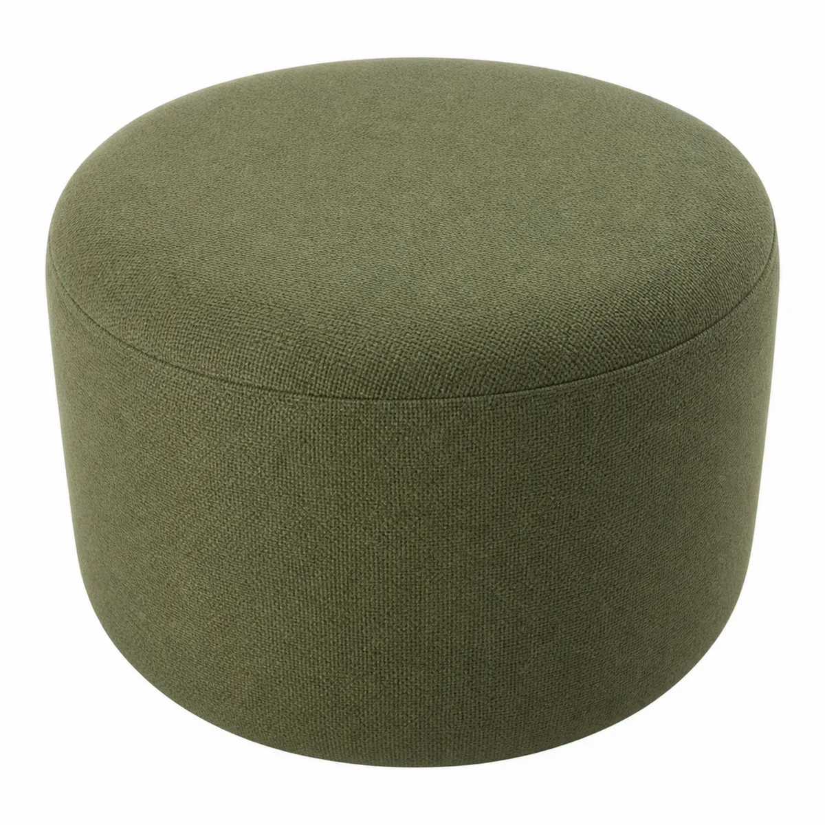Pouf rond en tissu polyester Vert