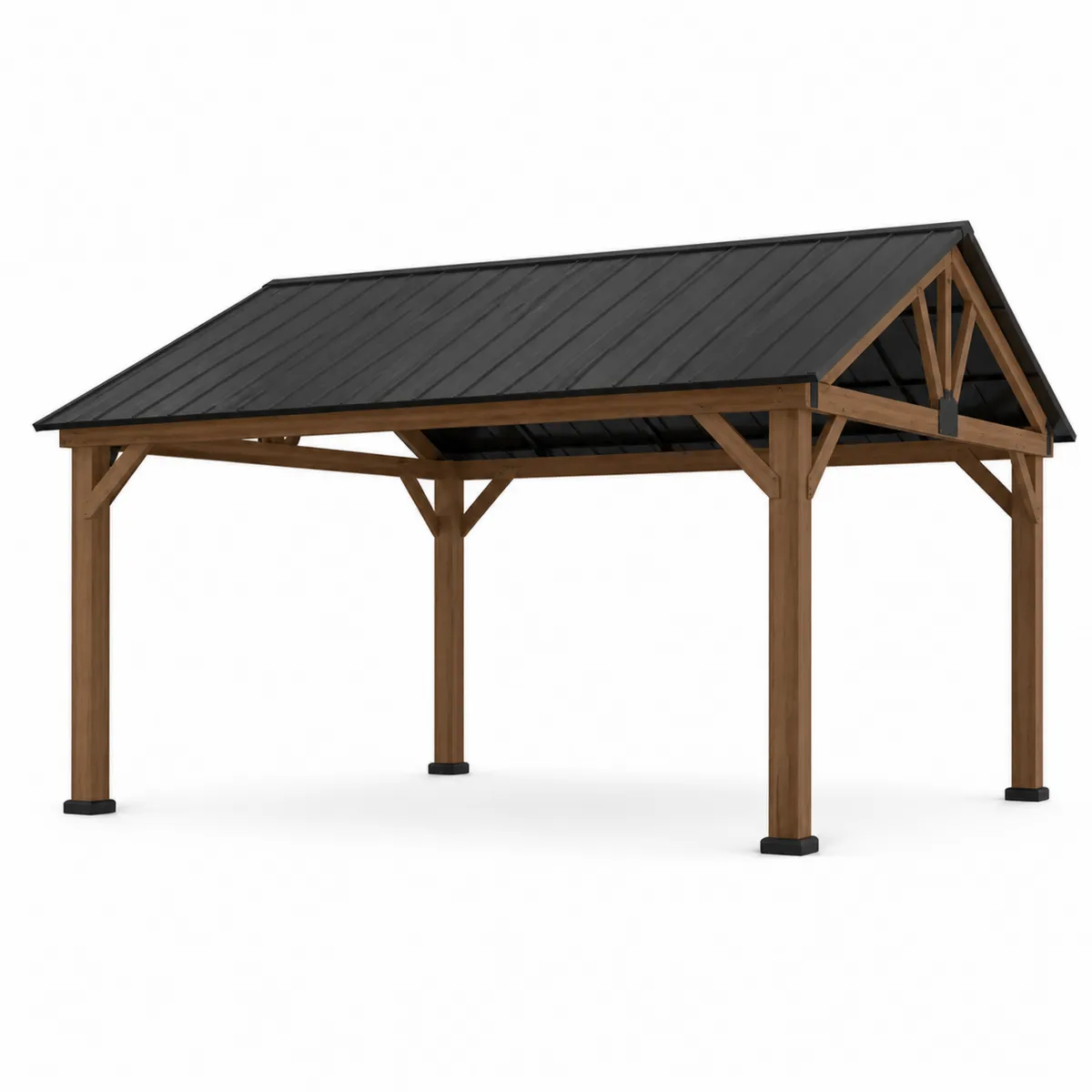 Abri de Jardin en Bois et Métal avec Toit en Acier