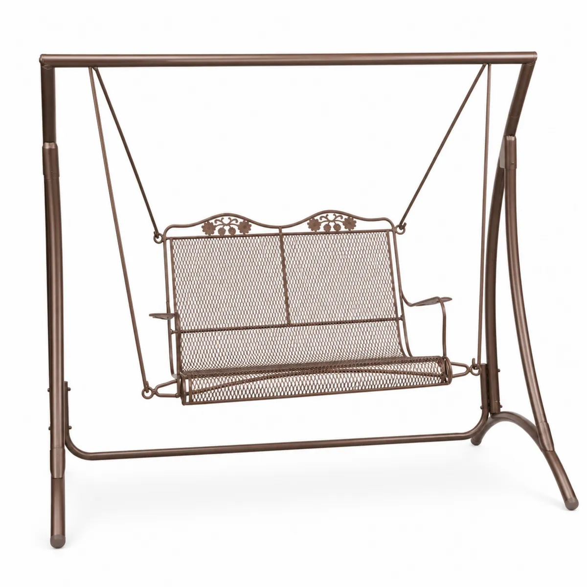 Balancelle en Métal pour 2 Personnes Marron 150cm