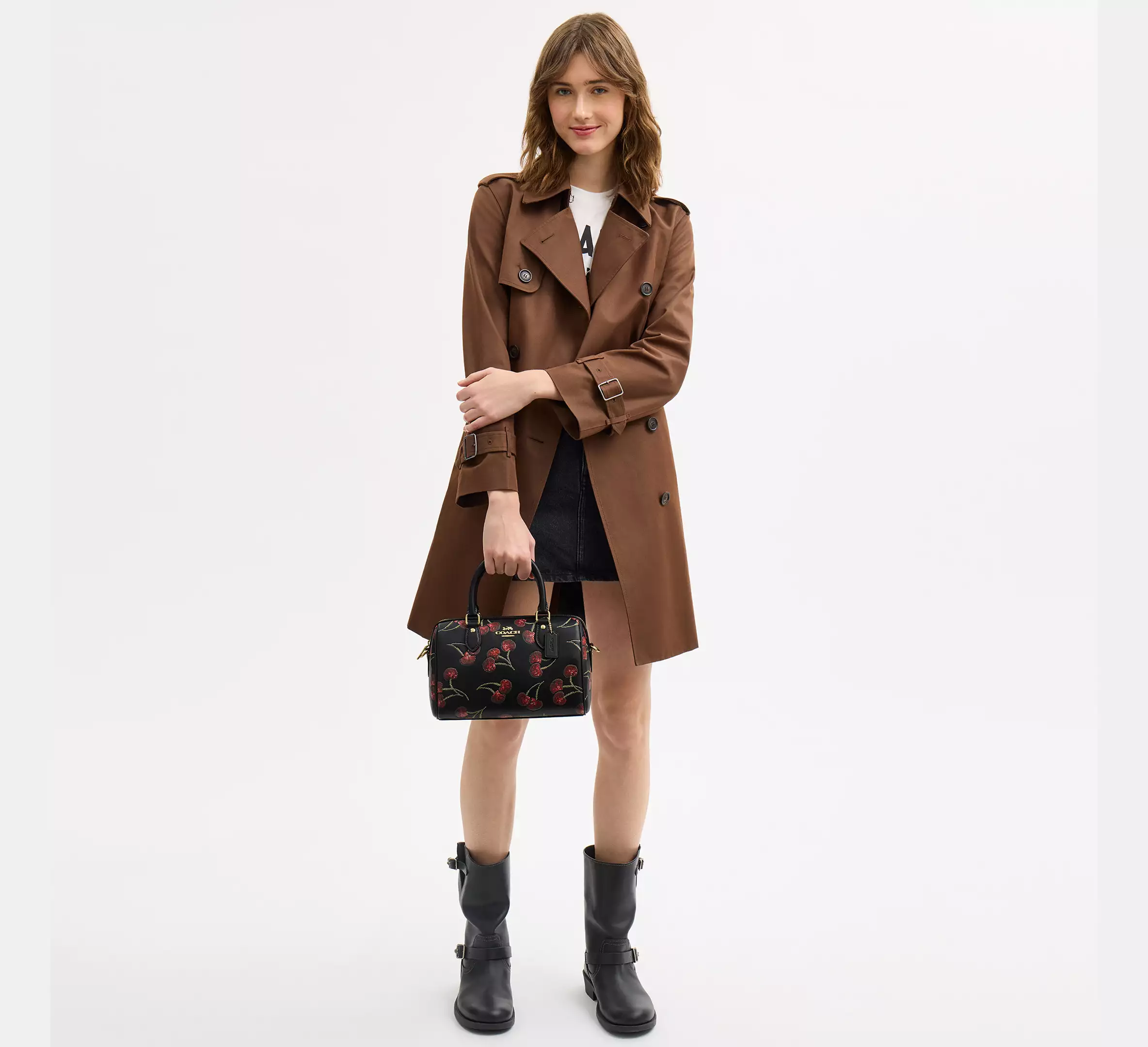 Rowan Satchel Bag With Cherry Print