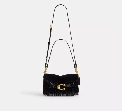 Tabby Shoulder Bag 26 With Crystal Beaded Fringe