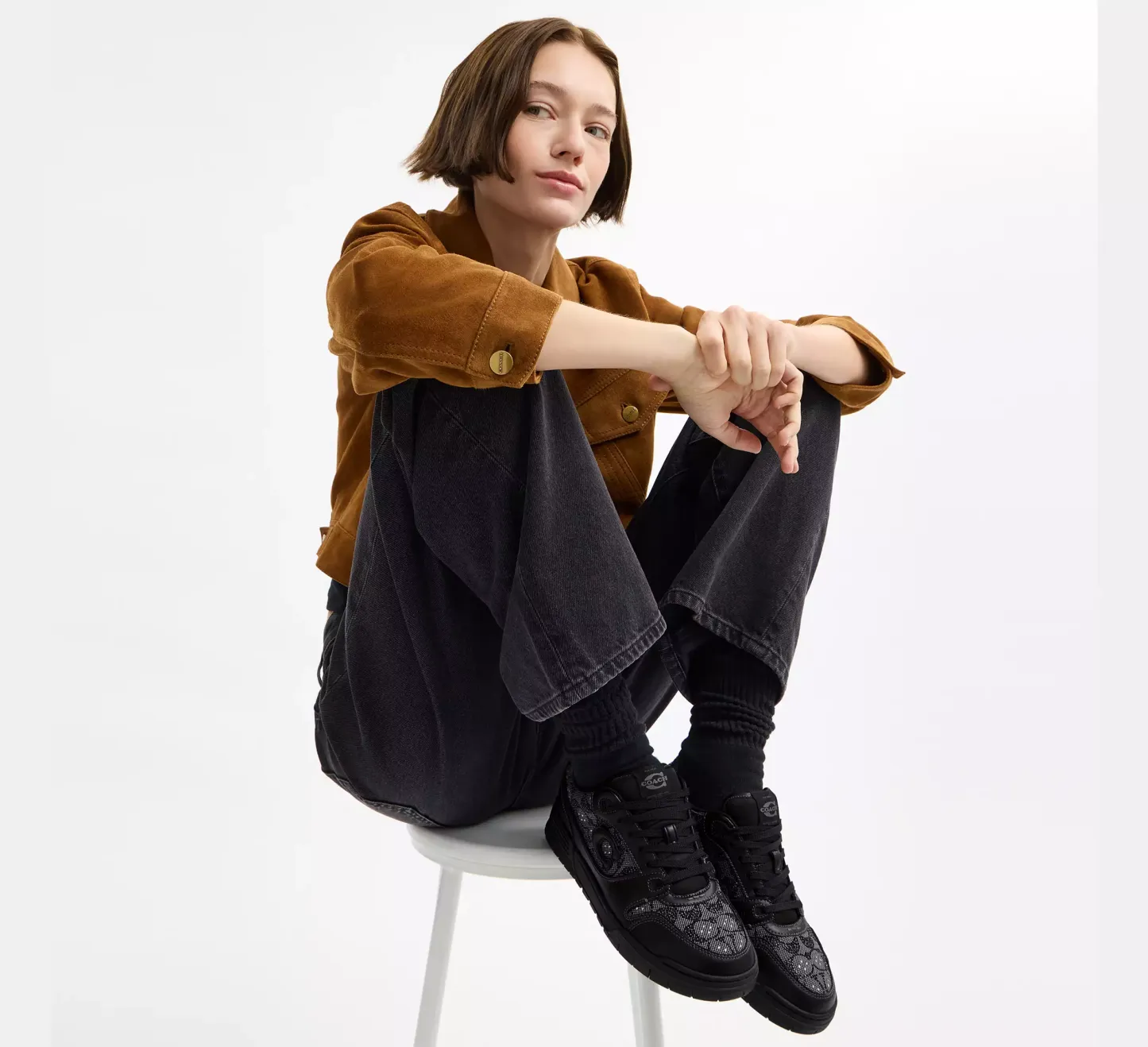 Soho Sneaker In Crystal Signature Jacquard