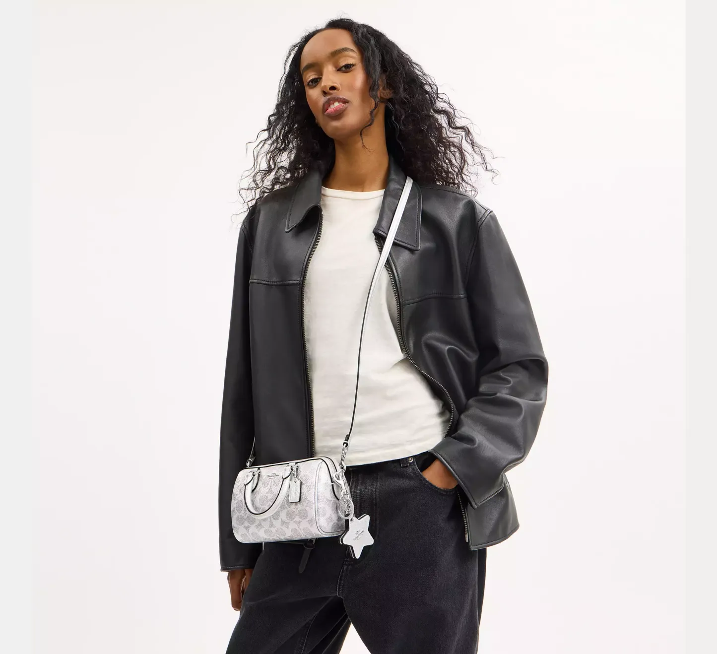 Boxed Mini Rowan Crossbody Bag And Mirror Bag Charm Set In Signature Canvas