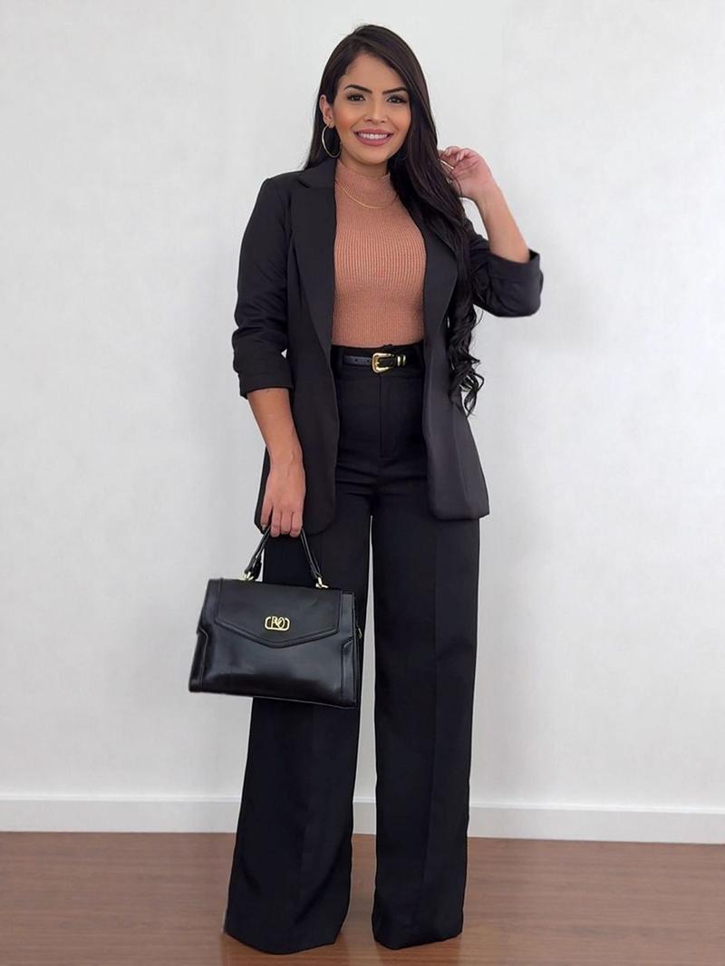 Women's Autumn New Commuter Casual Versatile Khaki Solid Color Draped Suit Pants Loose Straight Long Pants