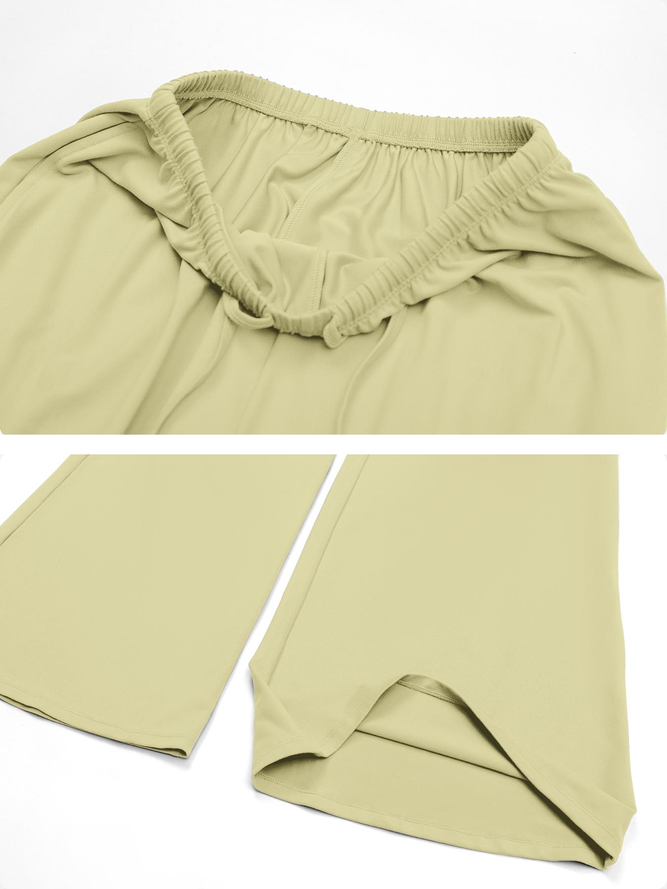 Women's Solid Crop Tank Top & Wide Leg Pants Set, Casual V Neck Sleeveless Top & Trousers for Daily Outdoor Wear, Ladies Sportswear for Summer Sports, Yoga and Airport Outfits, Gym Outfit
