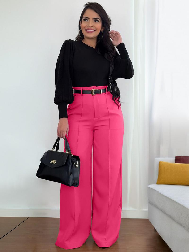 Women's Autumn New Commuter Casual Versatile Khaki Solid Color Draped Suit Pants Loose Straight Long Pants