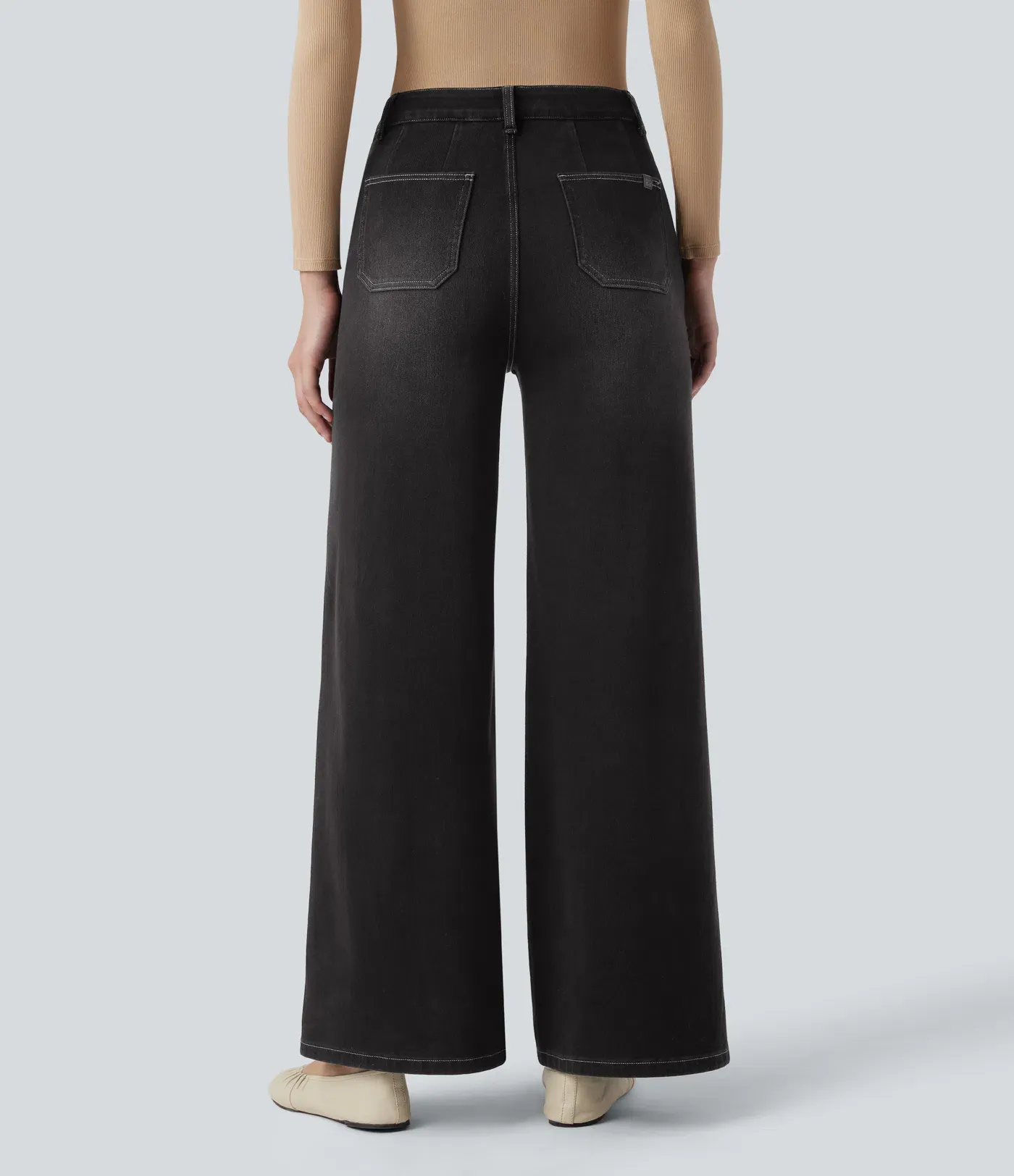 2026🔥 Hala Flex™ High Waisted Tummy Control Wide Leg Casual Jeans with Pockets