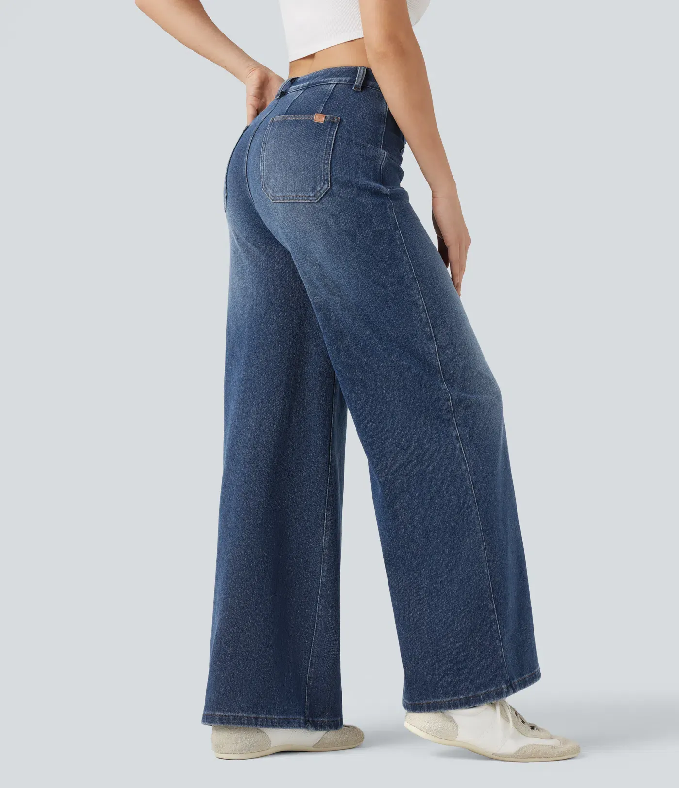 2026🔥 Hala Flex™ High Waisted Tummy Control Wide Leg Casual Jeans with Pockets