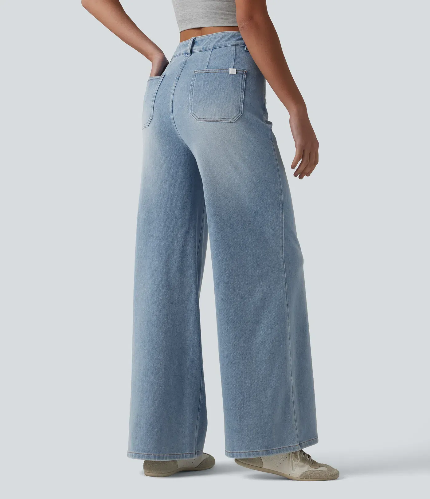 2026🔥 Hala Flex™ High Waisted Tummy Control Wide Leg Casual Jeans with Pockets