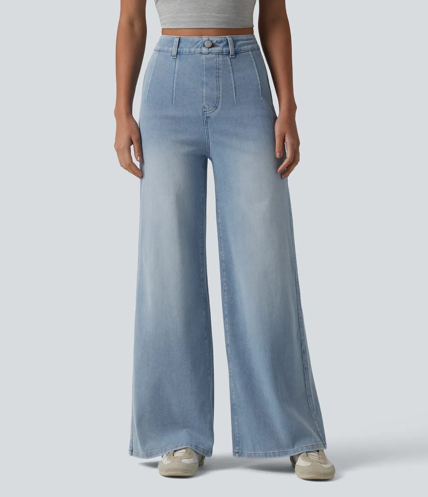 2026🔥 Hala Flex™ High Waisted Tummy Control Wide Leg Casual Jeans with Pockets
