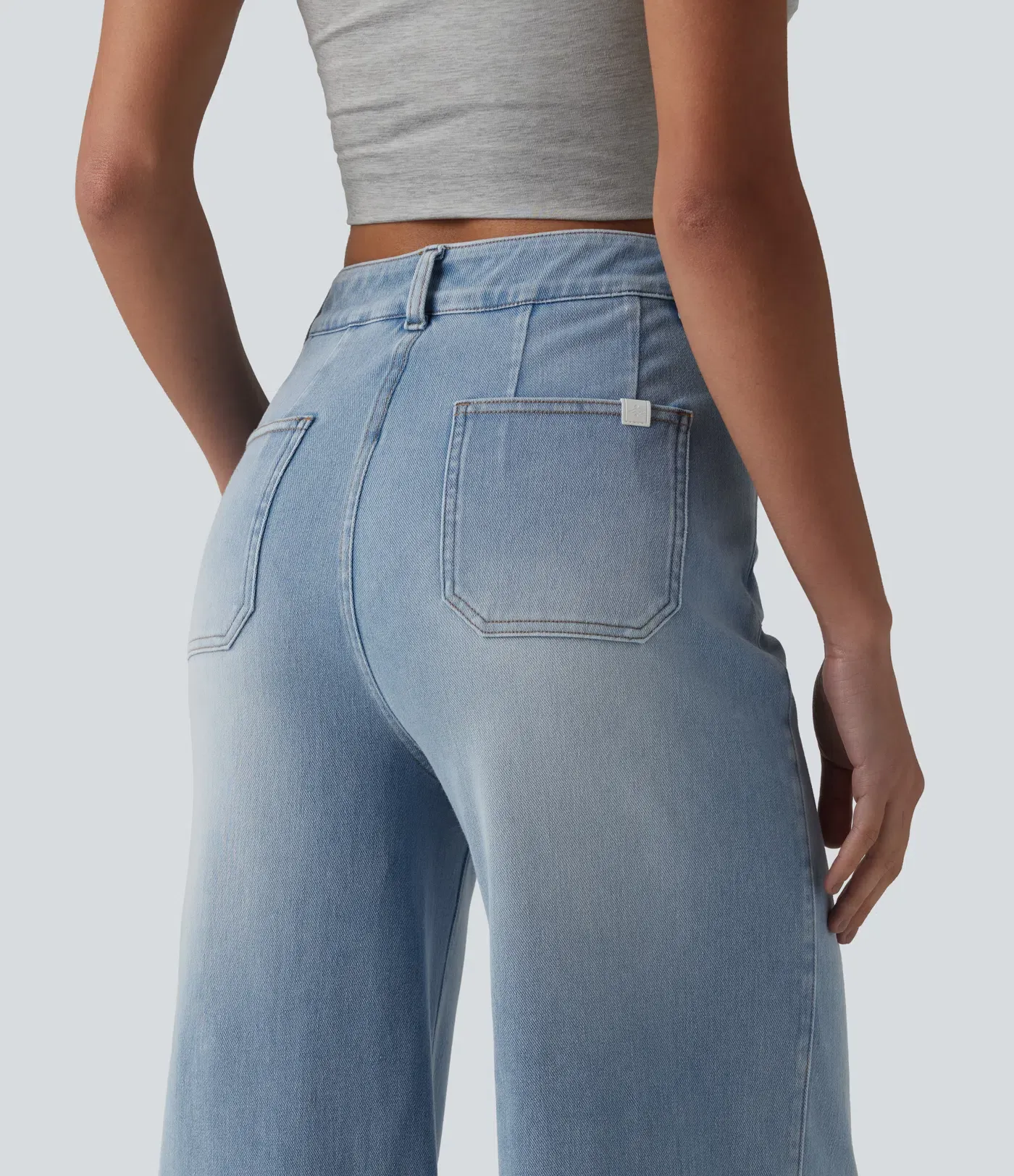 2026🔥 Hala Flex™ High Waisted Tummy Control Wide Leg Casual Jeans with Pockets