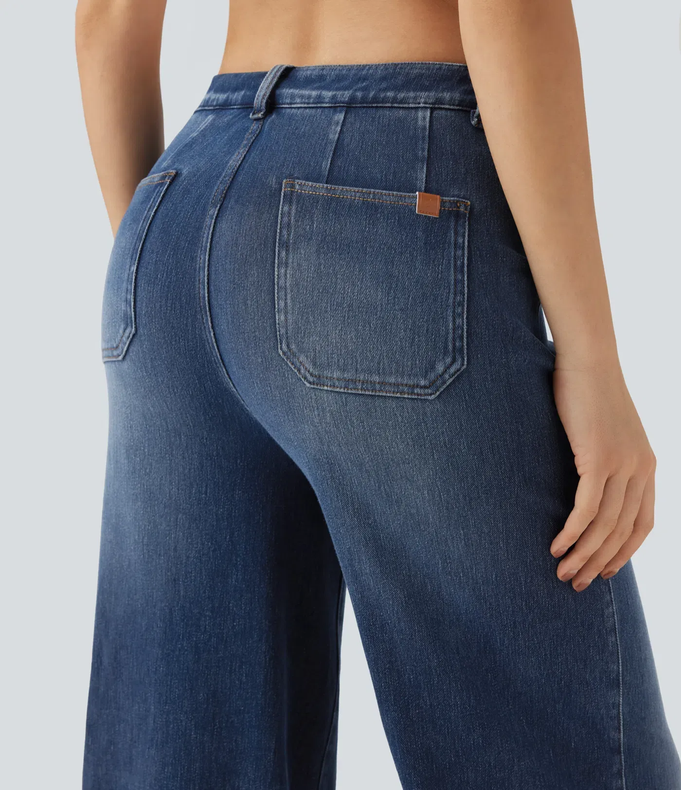 2026🔥 Hala Flex™ High Waisted Tummy Control Wide Leg Casual Jeans with Pockets