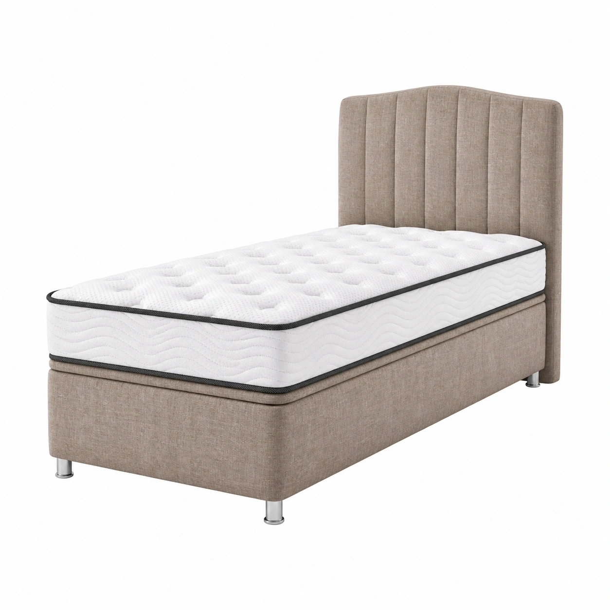 Modernes Polsterbett Einzelbett mit gepolstertem Kopfteil und Boxaufbau 90x200 cm-Meubexaio