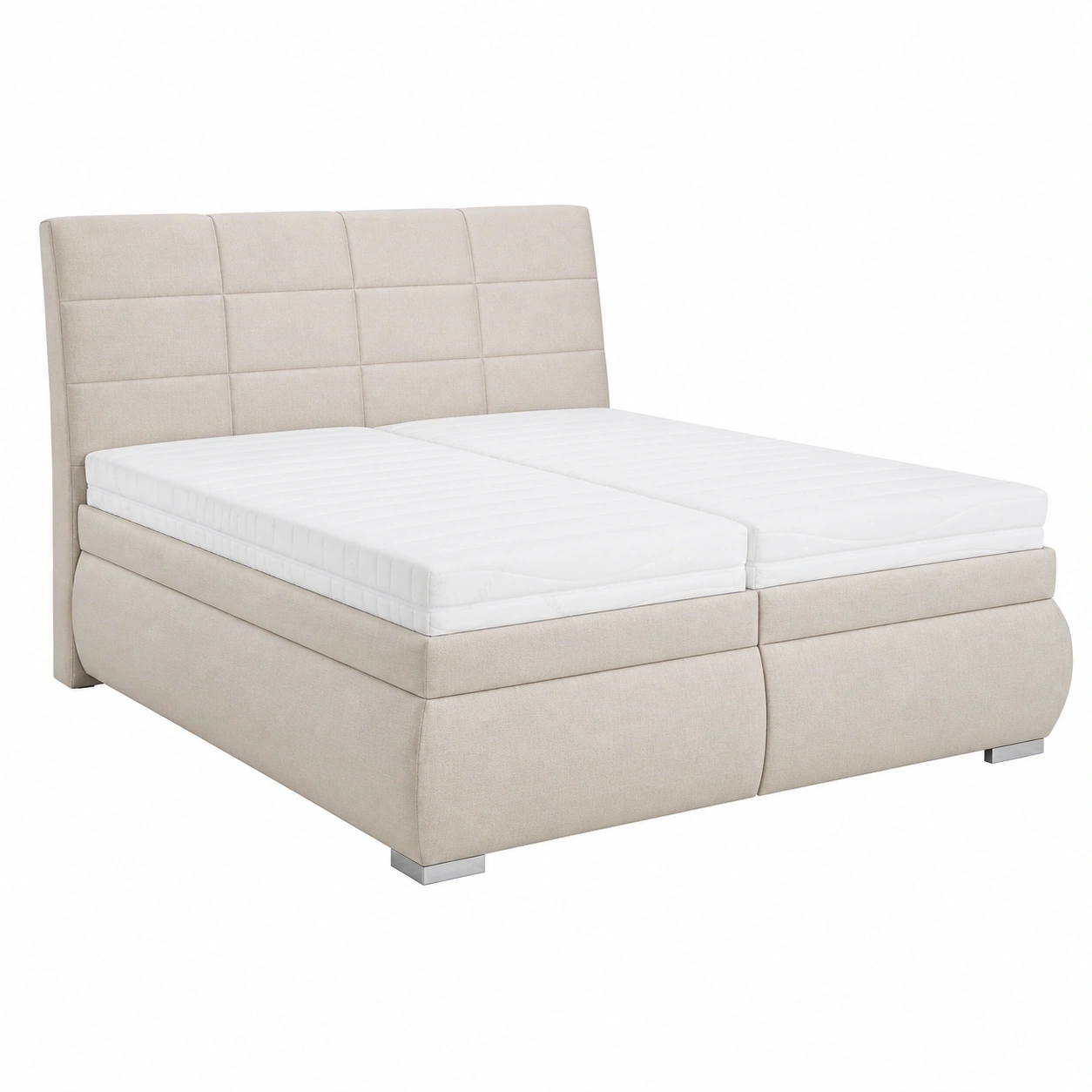 Modernes Polsterbett 180x200 cm mit gepolstertem Kopfteil und Boxdesign-Meubexaio