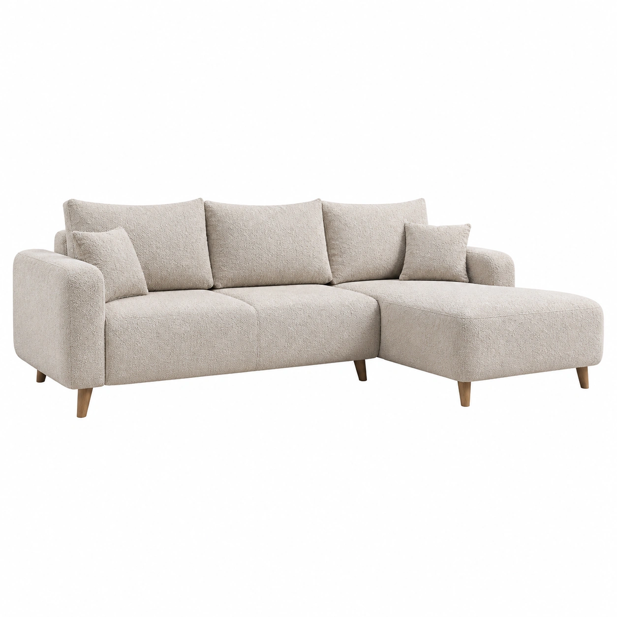 Ecksofa L Form Sofa mit Ottomane Microfaser Hellgrau B/H/T ca 238x67x185 cm-Meubexaio